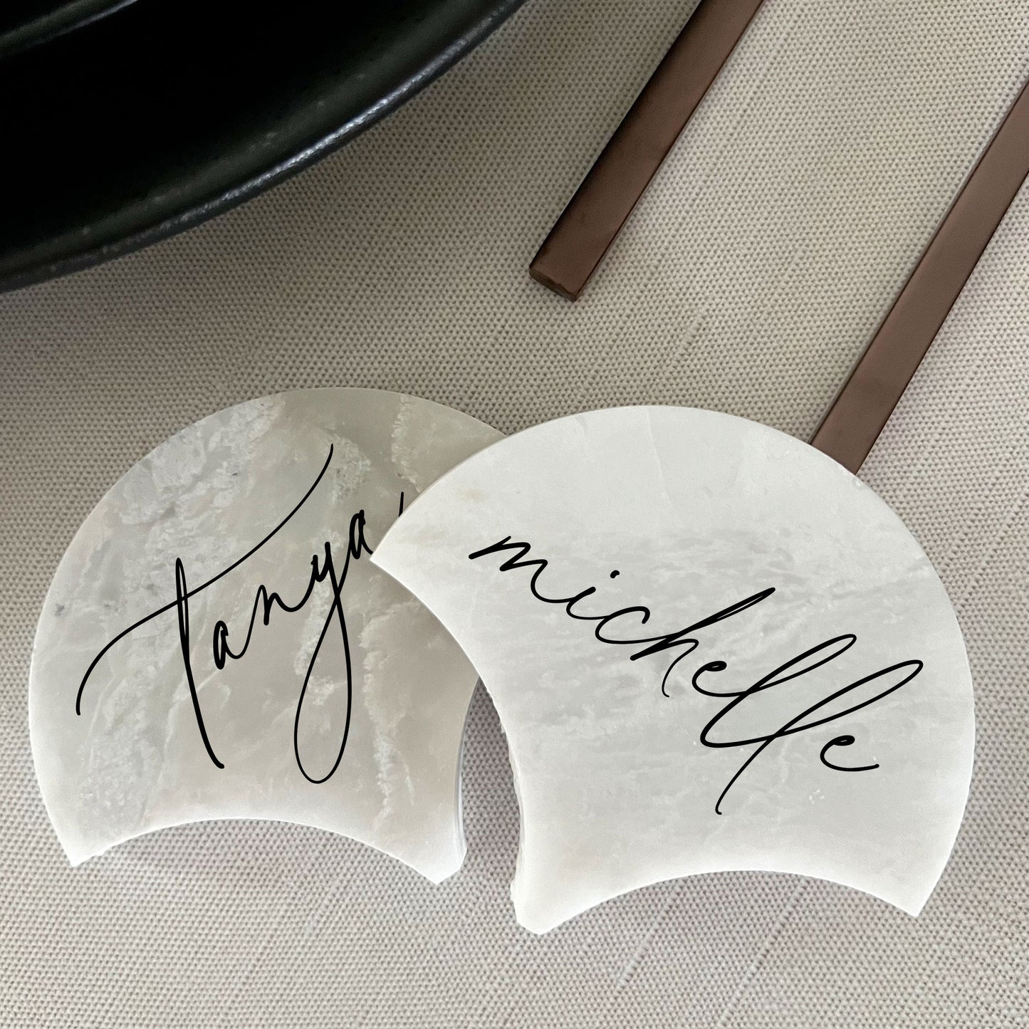 Starlight Marble Fan Place Cards