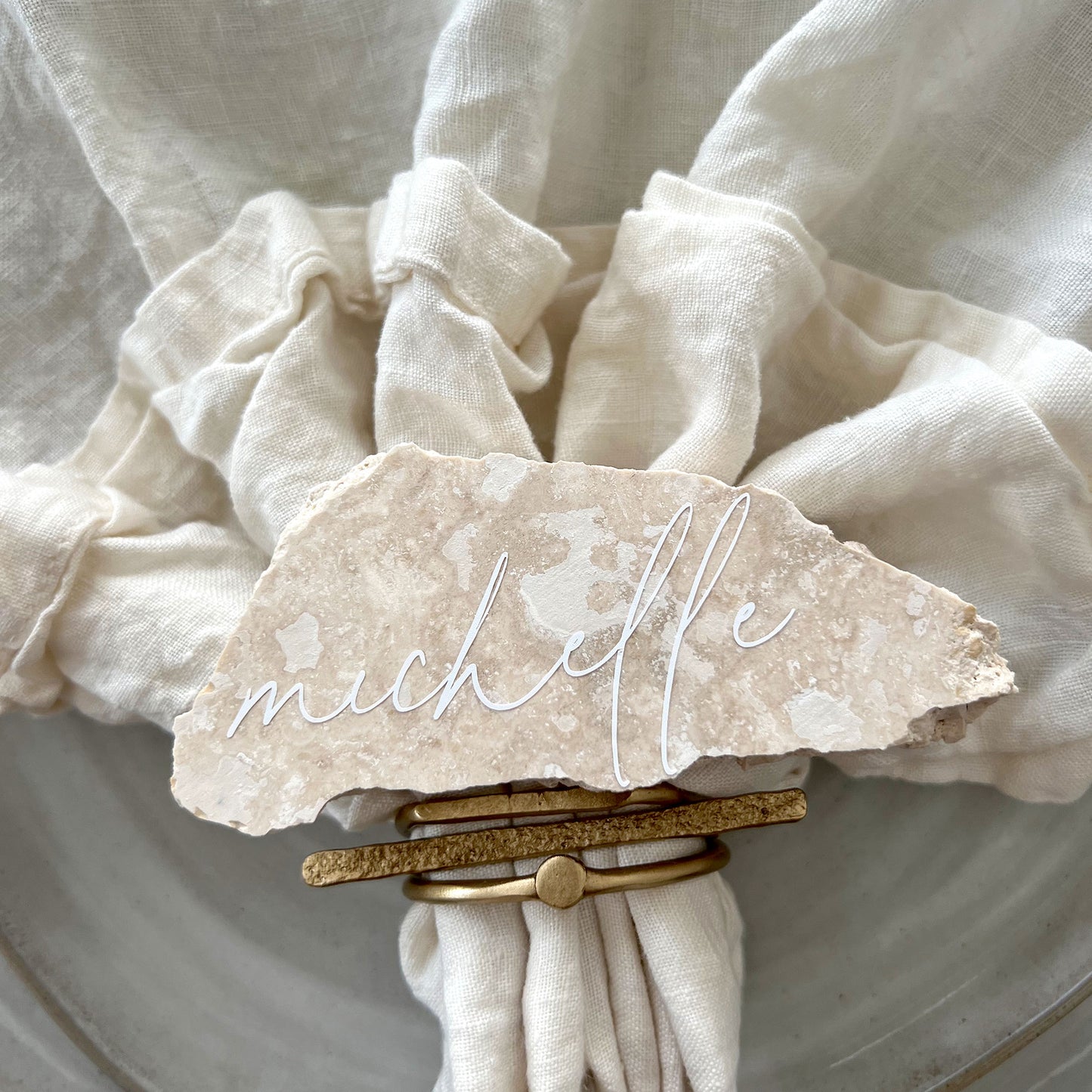 Sunset Travertine Place Cards