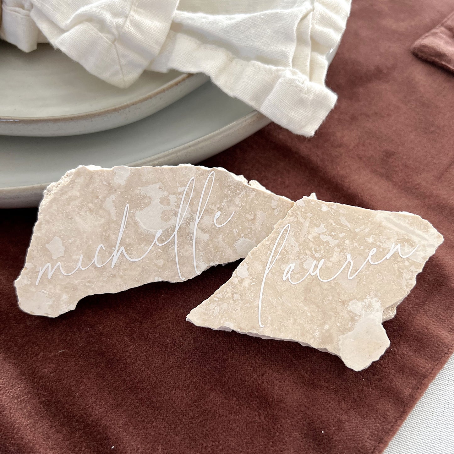 Sunset Travertine Place Cards